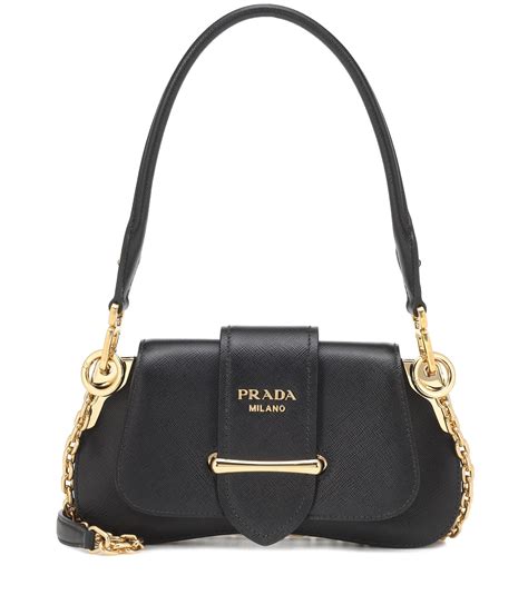 Prada Sidonie Leather Shoulder Bag, Black 